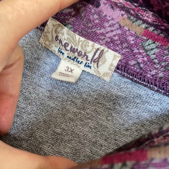 Relist3/25 NWT One World soft boho print detail tie detail top 3X - Picture 10 of 17